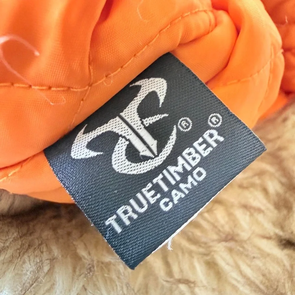 TrueTimber Camo One Size Faux Fur Trapper Hat Orange Lined